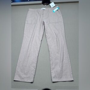 LILA RYAN The Martina Patch Pocket Slim Linen Khaki Pant